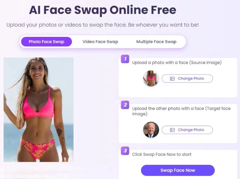 Uploading A Photo To Vidnoz AI For A Bikini Face Swap