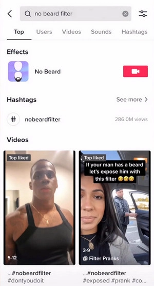 Use TikTok To Get No Beard Filter