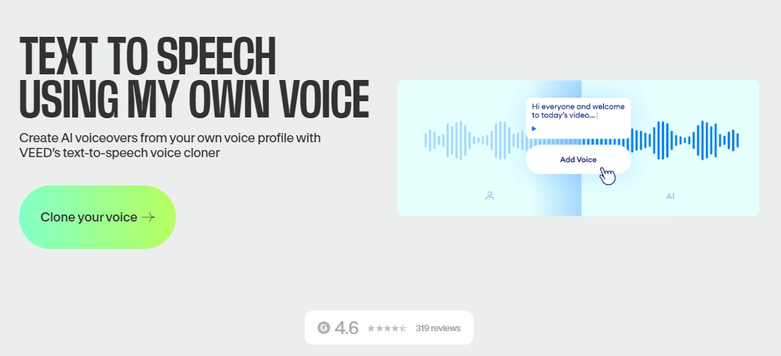 Veed Voice Clone for Text to Speech