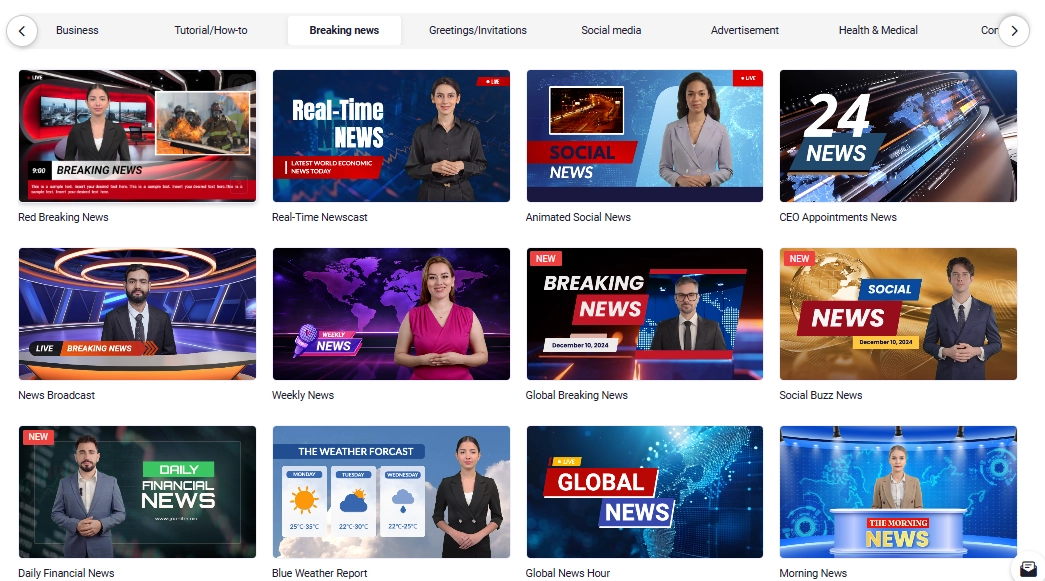 Video Templates in News Studio