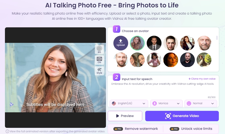 Vidnoz AI Talking Photo Generator