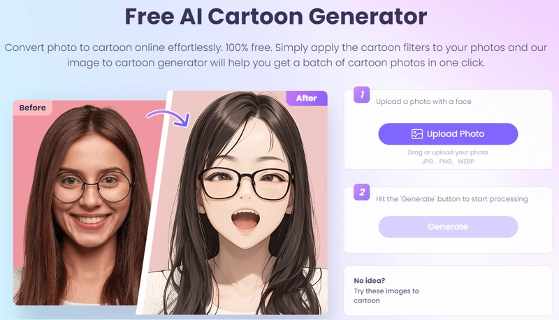 Vidnoz AI Anime Face Changer