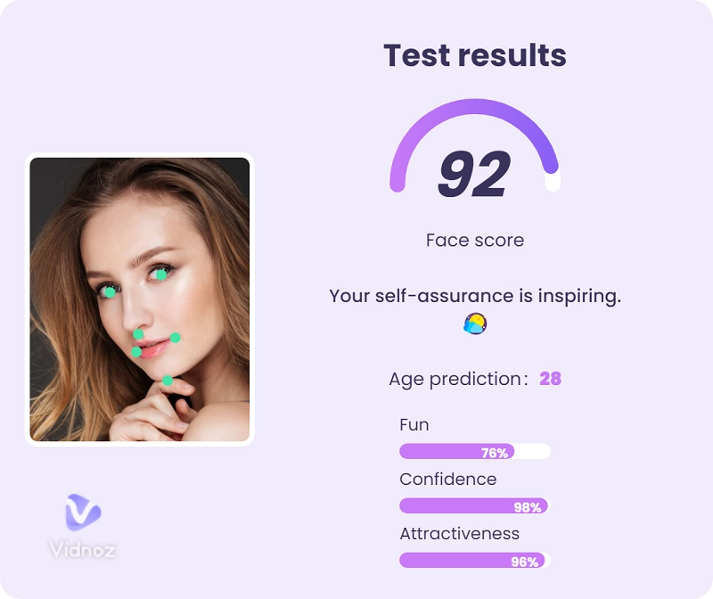 Vidnoz AI Attractiveness Test Online Free