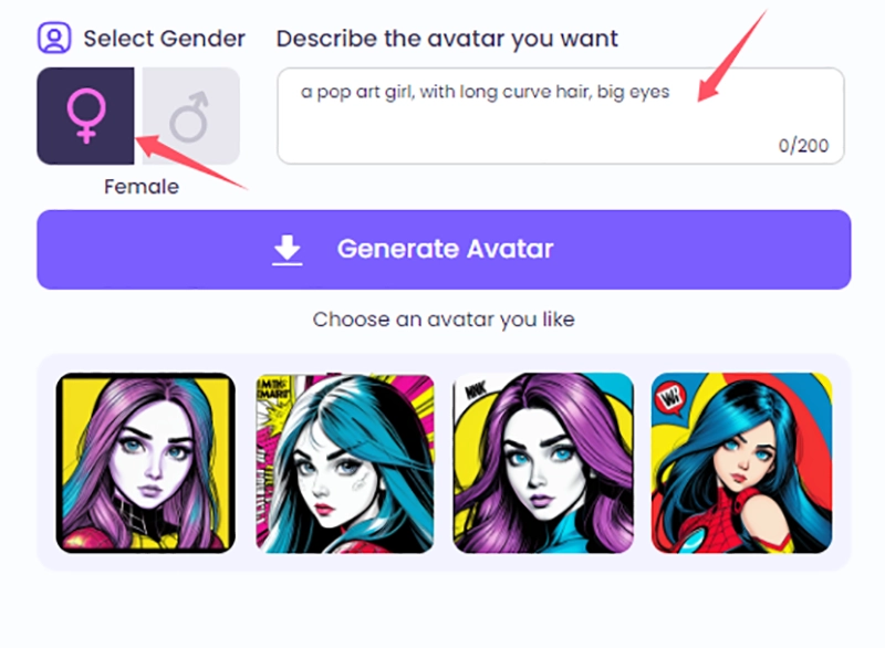 Vidnoz AI Avatar Generator to Create Pop Art