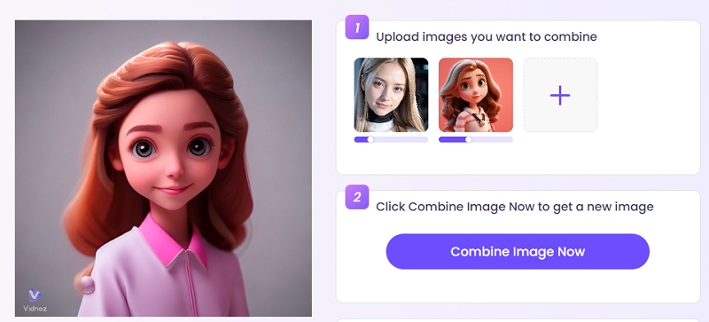 Vidnoz AI Cartoon Character Combiner