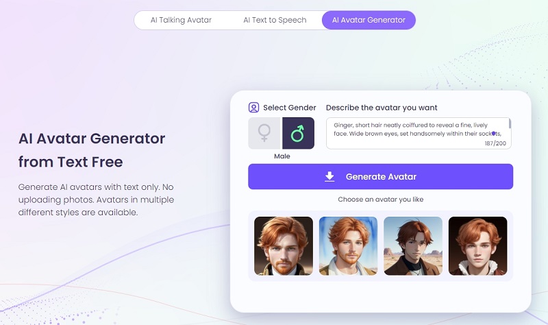 Vidnoz AI Character Appearance Generator with Picture