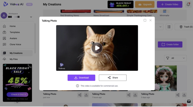 Vidnoz AI Create Talking Animals Video