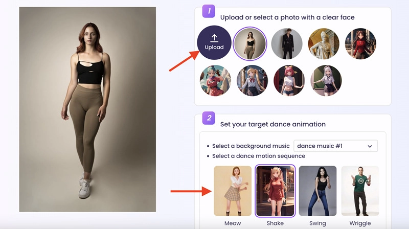 Vidnoz AI Headshot Dance Photo Upload