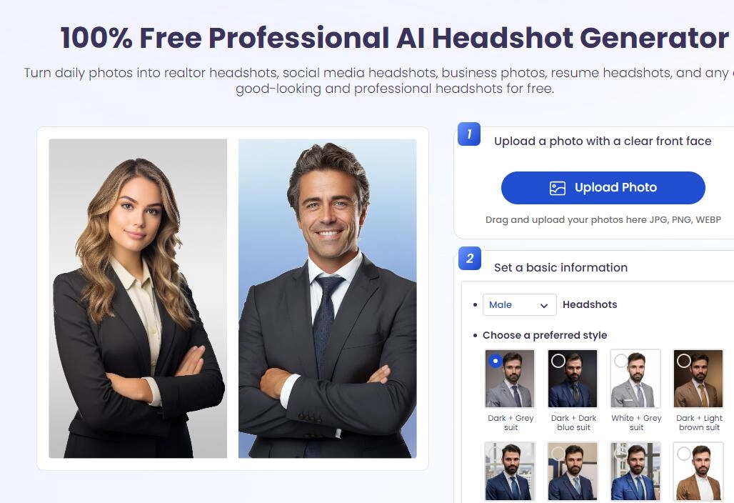 Vidnoz AI Headshot for Actors Free