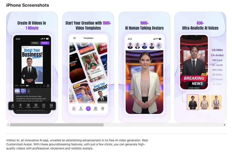 Vidnoz AI Lip Sync App for iOS
