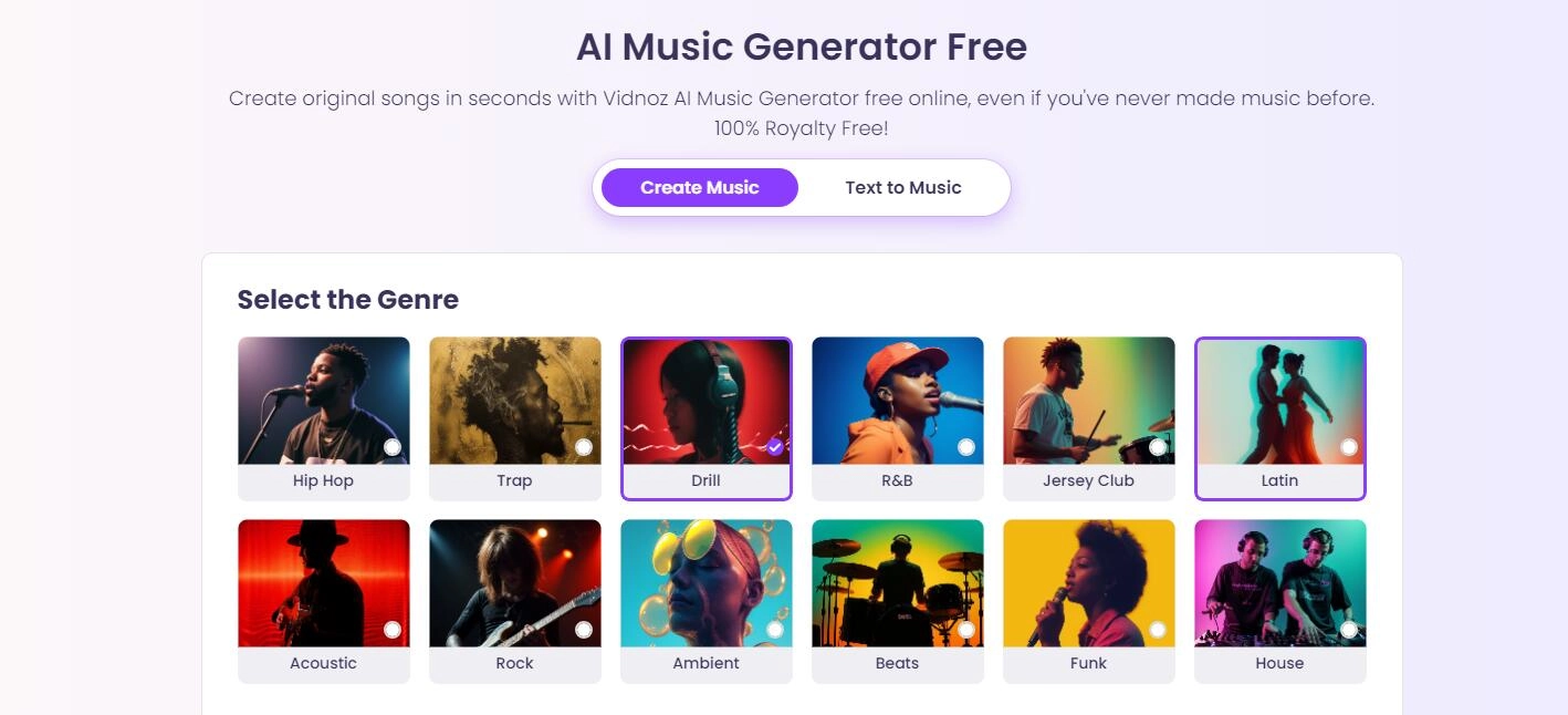 Vidnoz AI Music Generator