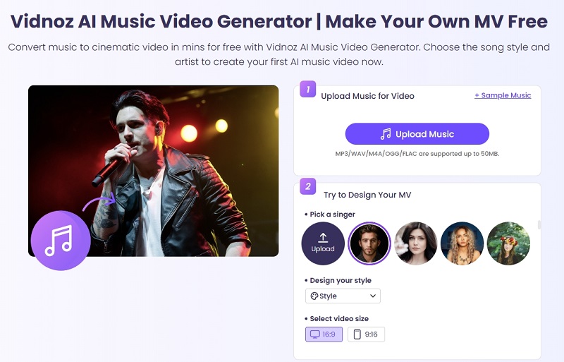 Vidnoz AI Music Video Generator