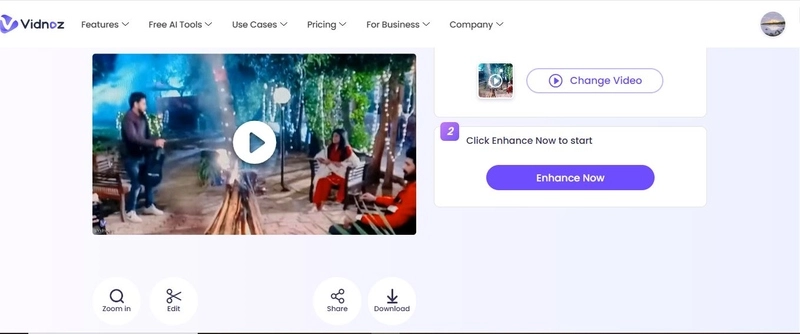 Vidnoz AI Video Enhancer Online