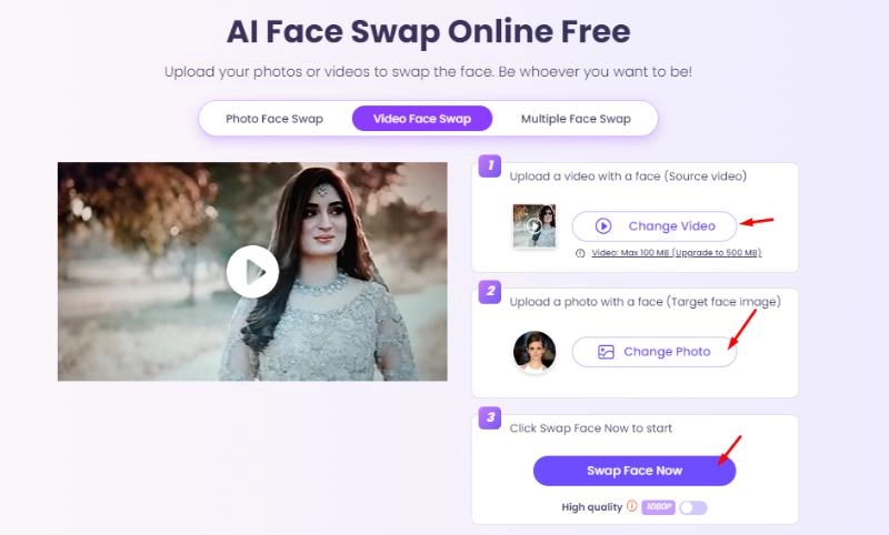 Vidnoz AI Video Face Swap 1