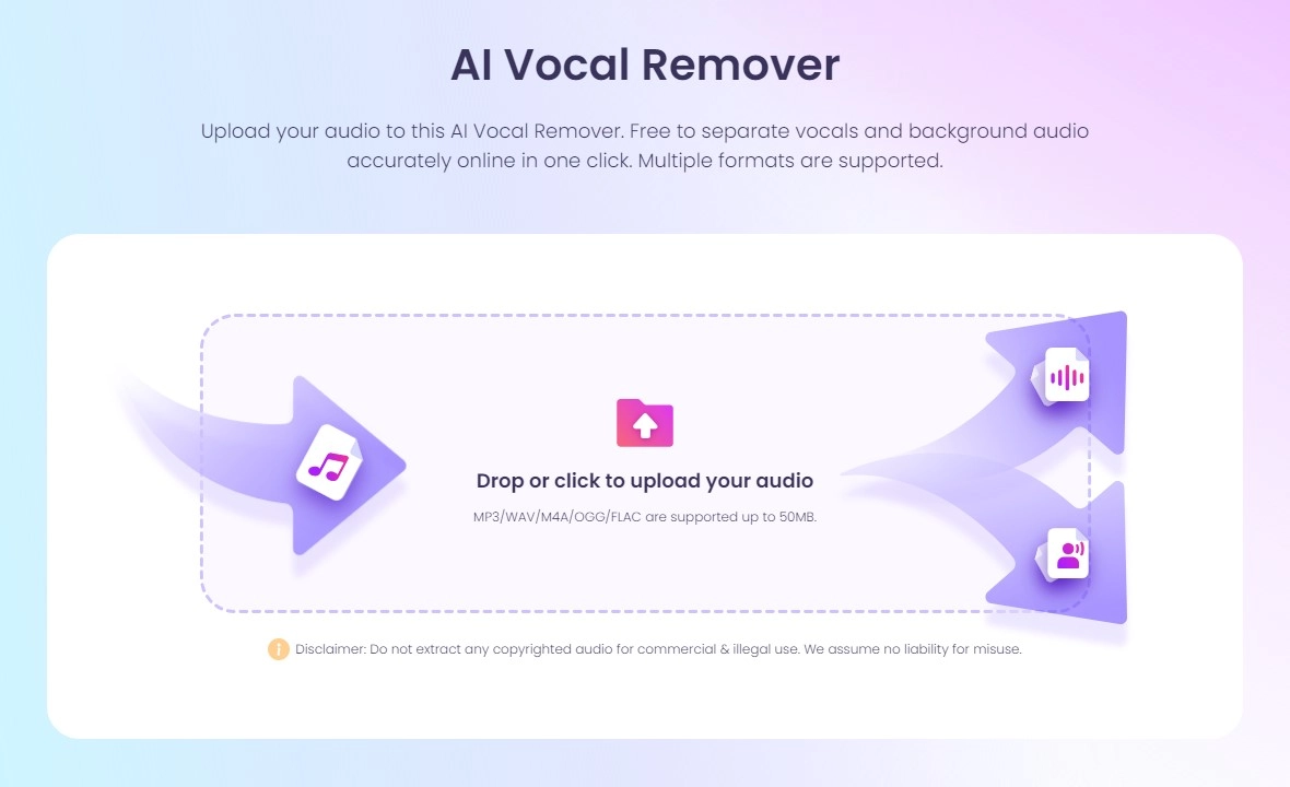 Vidnoz AI Vocal Remover for Instrumental Music Creation