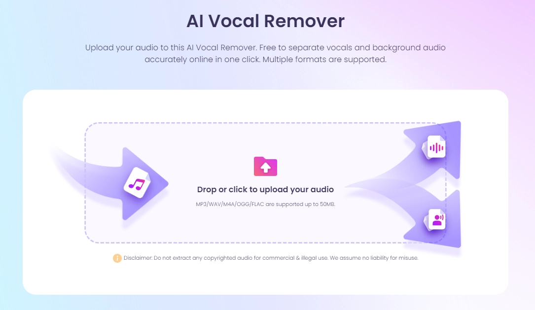 Vidnoz AI Vocal Remover Free AI Voice Isolation