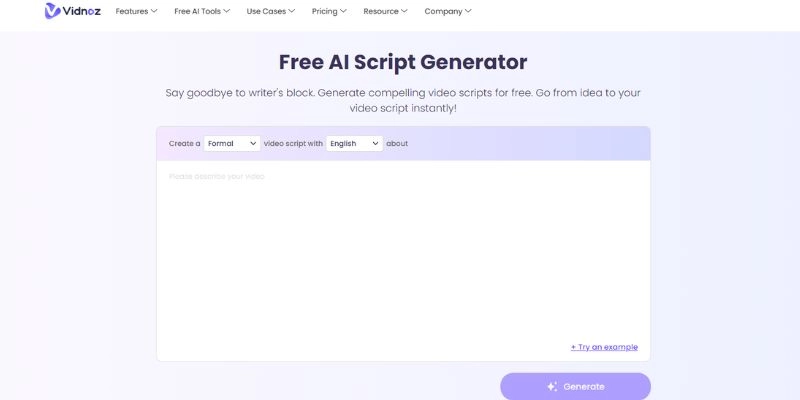 Vidnoz Best Movie Review Script Generator