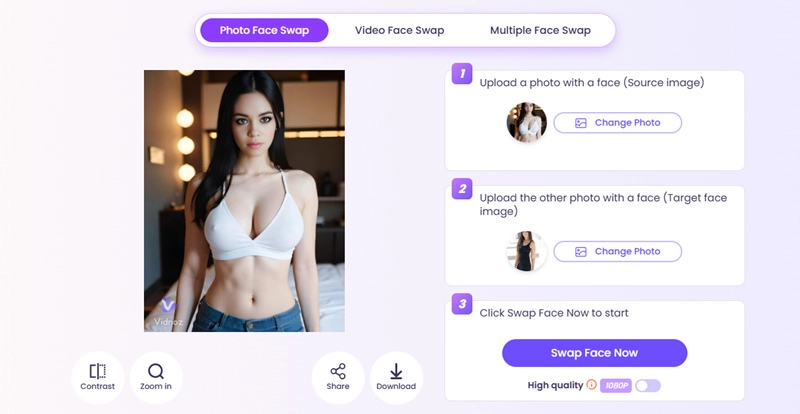 Vidnoz Deepfake NSFW AI Face Swap