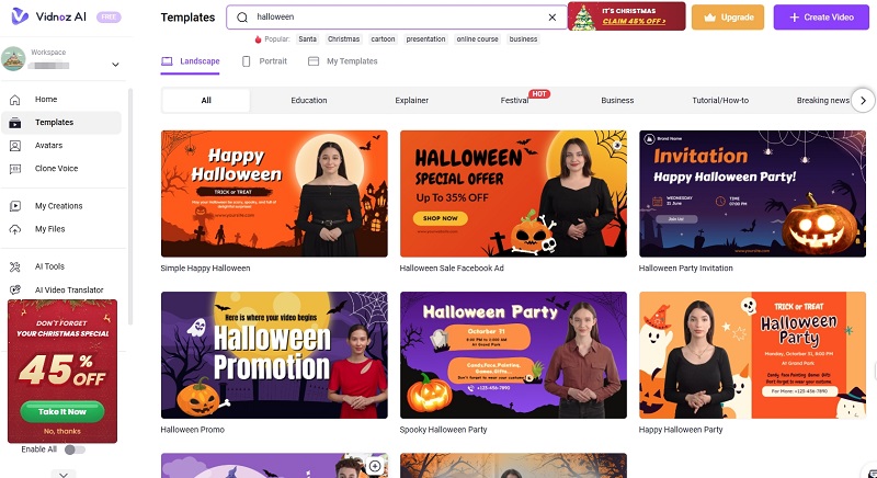 Vidnoz Halloween Video Template