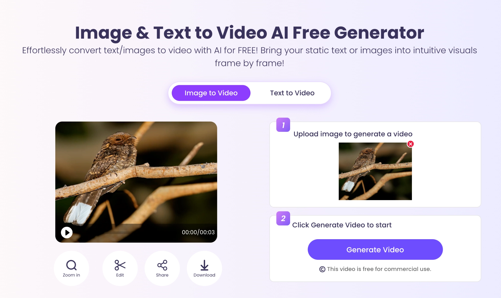 Vidnoz Image to Video Play