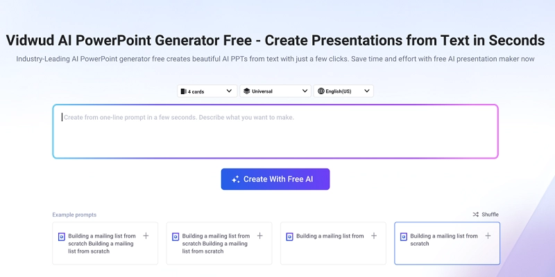 Vidwud AI Powerpoint Generator - Gamma AI Alternative