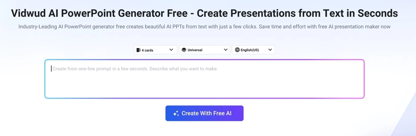 Vidwud Best AI Presentation Generator from Prompt