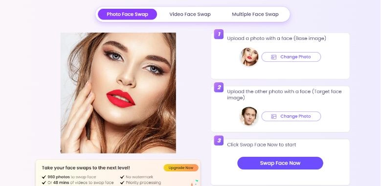 Virtual Makeup Try on by Swapping Face - Step 1