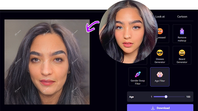 Visual Try-on AI Aging Filter - Media