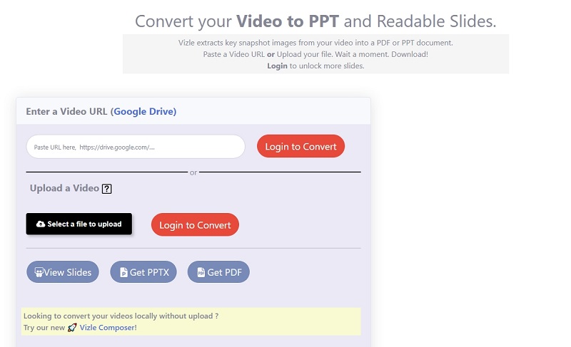 Vizle Video to PPT Converter