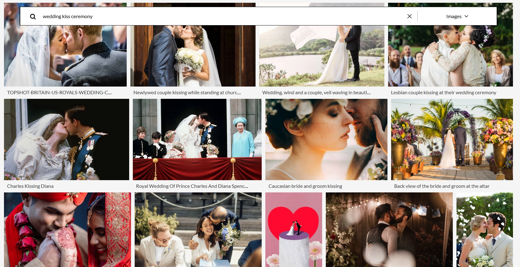 Wedding Kissing Photo Site - Getty Images