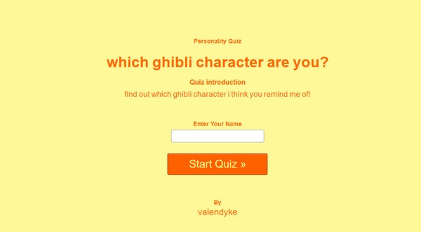 What Studio Ghibli Character Am I on uQuiz