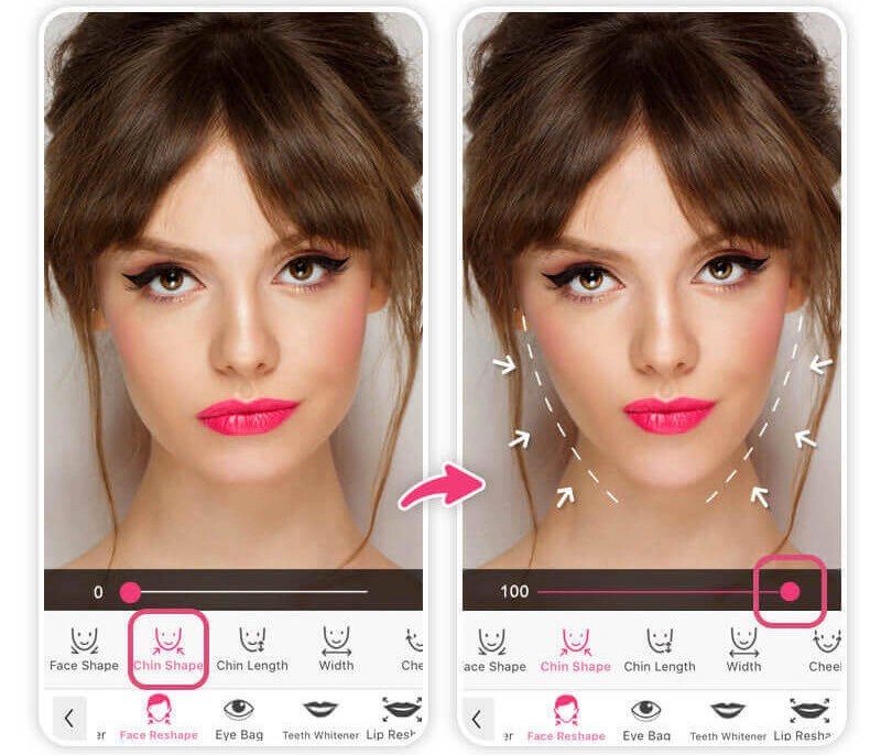 YouCam Makeup Face Slimming Filter