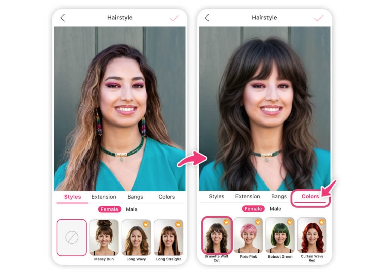 YouCam Makeup for Wolf Cut Filter