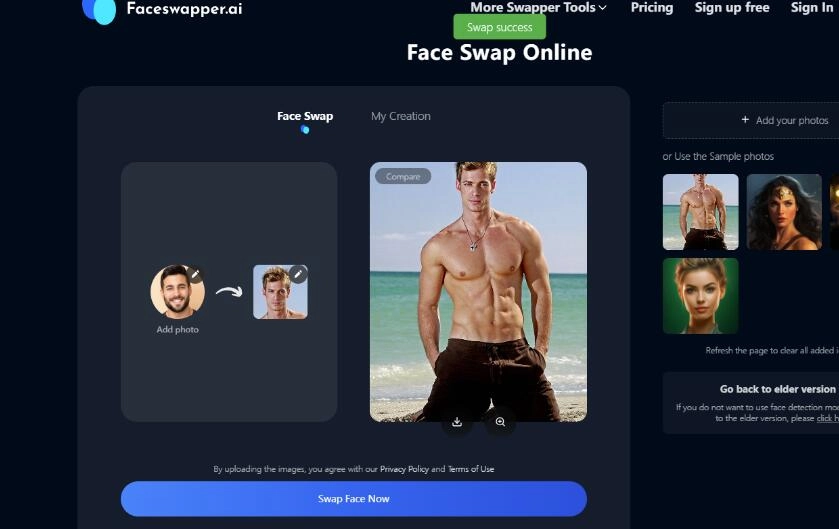 ผลลัพธ์การสลับใบหน้าโดยใช้ Face Swapper AI