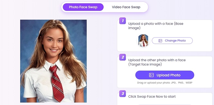 อัพโหลดภาพบน Vidnoz AI Face Swapper